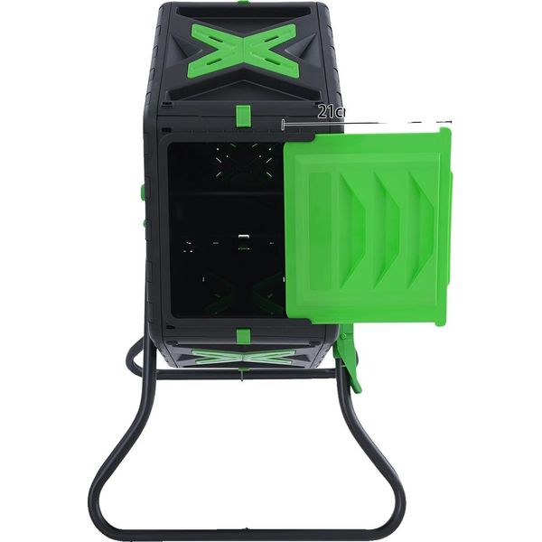 Bidone Per Il Compost, Capacità 70L, Rotazione A 360°, Verde Militare-image