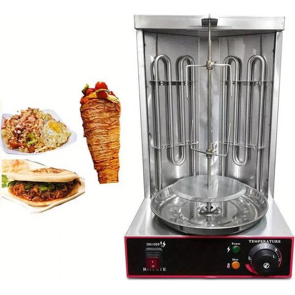Girarrosto Elettrico, Funzione Di Rotazione Automatica, Struttura In Acciaio Inox, Argento-image