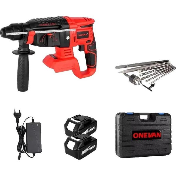 Trapano Elettrico A Percussione, Motore Brushless, Funzioni Versatili, 2 Batterie Spina Ue-image