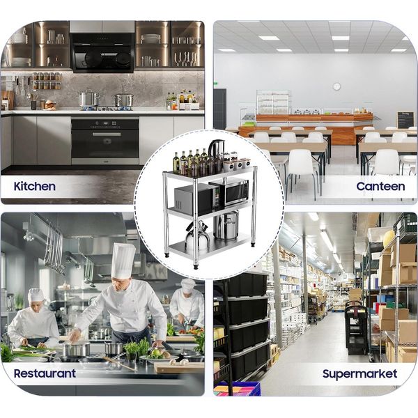 Portaoggetti, Design A 3 Livelli, Struttura In Acciaio Inox, Uso Versatile-image