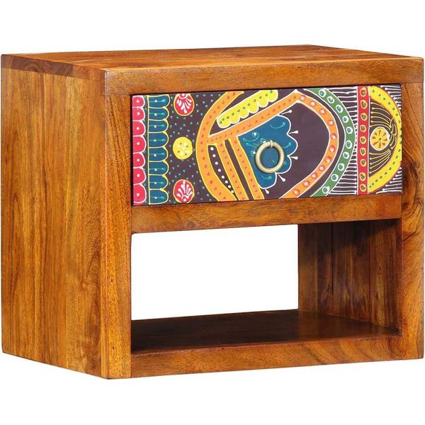 Vidaxl Comodino 2 Pezzi Marrone 40 X 35 X 35 Cm Legno Massiccio Di Acacia-image
