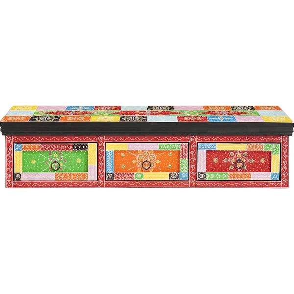 Vidaxl Mobile Tv Multicolore 100 X 30 X 24 Cm In Legno Massiccio Di Mango-image