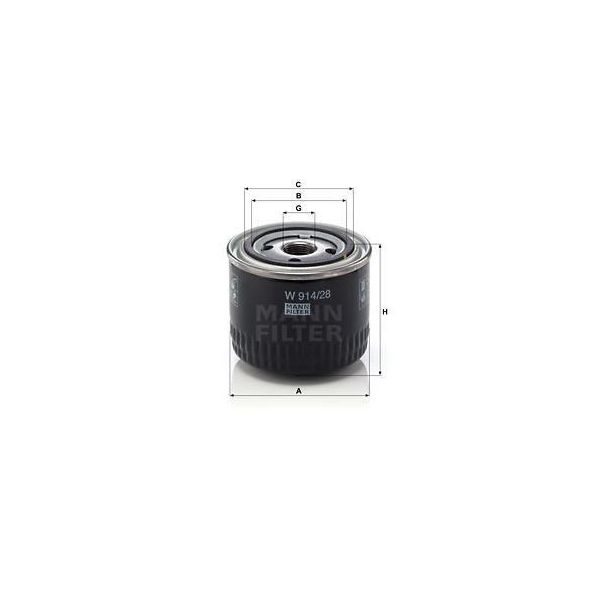 MANN-FILTER W 914/28 Filtro Olio-image
