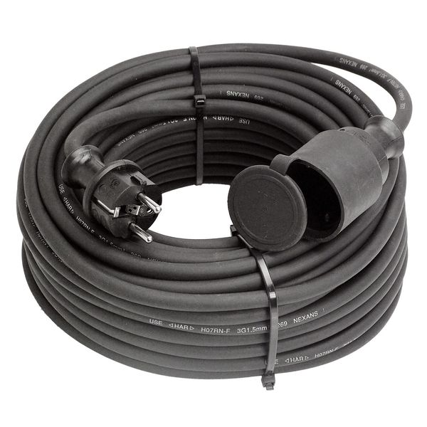 As-Schwabe Cavo Di Prolunga In Gomma 20M Schuko 230V 16A 3G1.5 Nero Cantiere IP44-image
