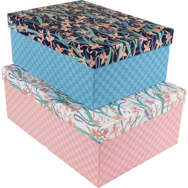 Set Di Scatole Di Cartone Goldbuch Xl Garden Chic Set Di 2 Goffrature Dorate 22X30 Cm 25X35 Cm-image