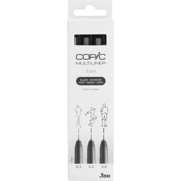 Copic® 22075630 Copic® Multiliner Fineliner Schwarz 0.3 + 0.5 + 0.8 Mm, 3 St.-image