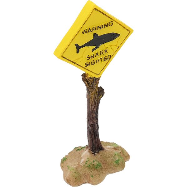 Shark Warning Board Aquarium Decoration, Shark Warning Signs Fish Tank Resin Decoration, Resin Fish Tank Decorations, Shark Warning Board Aquarium Ornaments, Aquarium Resin Decoration, Fish Tank Decorations-image