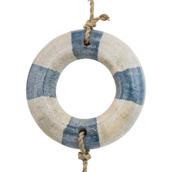 Decorazione Per Finestra Marittima Salvagente In Legno Shabby Chic Per Casa Estiva E Vacanze 90Cm-image