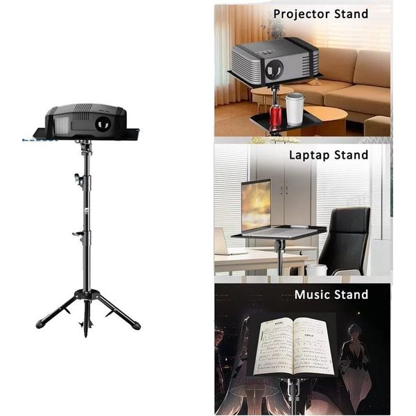 Supporto Per Proiettore, Regolabile In Altezza, Supporta Fino A 12 Kg, 90 Cm-image