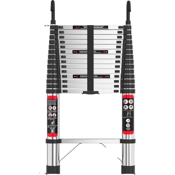 Scala Telescopica, Altezza, Acciaio Inox, Portata 150 Kg, 4,4 M-image