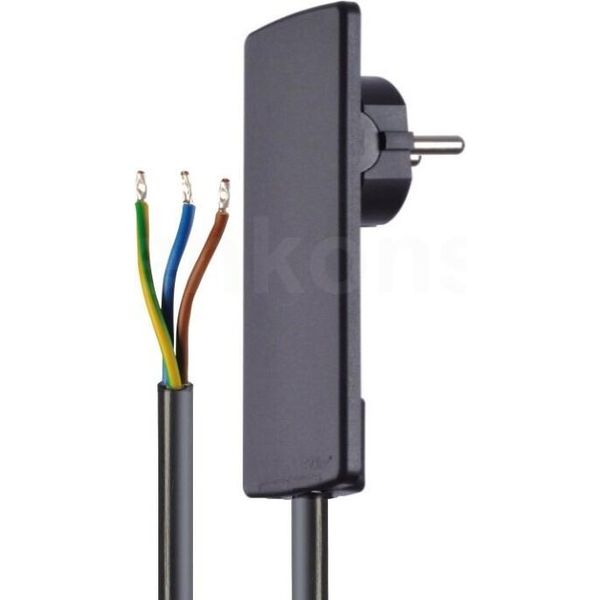 Schulte Evoline Plug 01.511 Spina Piatta 1,5 M Cavo Di Collegamento Nero-image