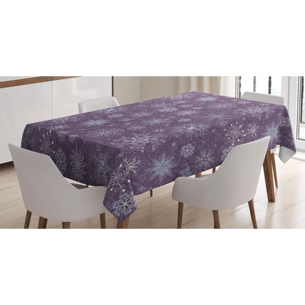 Abakuhaus Tovaglia Melanzana, Motivo Fiocco Di Neve Astratto Forme Di Cristallo Decorazione Fiocchi Di Neve, 140 X 200 Cm, Viola-image