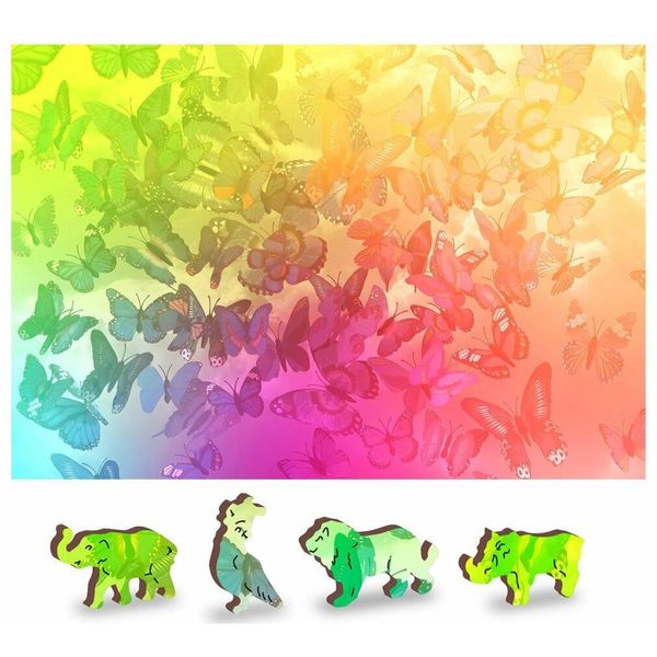 Wooden City Puzzle In Legno Farfalla Sogno 2In1, 75 Pezzi Eco-image