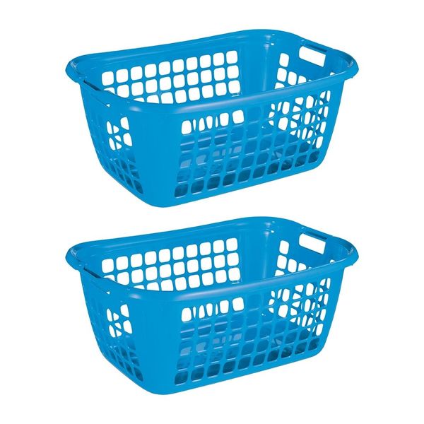 Sunware Basic Cesto Per La Biancheria Blu 65 Cm - Set Composto Da 2 Pezzi-image
