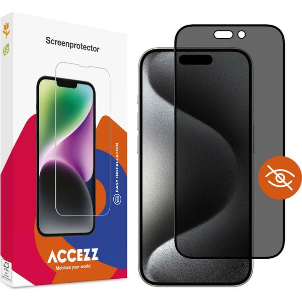 Iphone 15 Pro Max Screenprotector: Accezz Gehard Glas Privacy Screenprotector - Trasparente-image