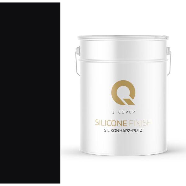 Intonaco Alla Resina Siliconica | Nero Intenso Ral 9005 | Intonaco Di Attrito | Intonaco Al Silicone | Intonaco Per Facciate | 25 Kg 2 Mm | Intonaco Per Graffiatura Intonaco Strutturato Intonaco Finito Pareti-image