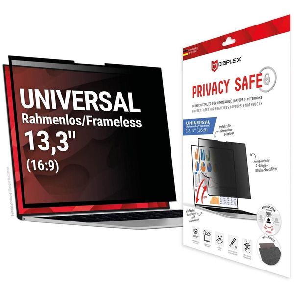 Displex Privacy Safe Filtro Privacy Rimovibile A 2 Vie Per Laptop/ Notebook (Senza Cornice) 13,3'' (16:9)-image