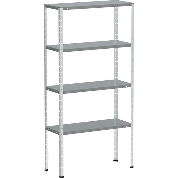 Scaffale In Metallo, H X L X P: 145 X 75 X 30 Cm, 4 Ripiani, Portata Fino A 40 Kg, Montaggio A Vite, Acciaio, Scaffale Per Cantina, Bianco-image
