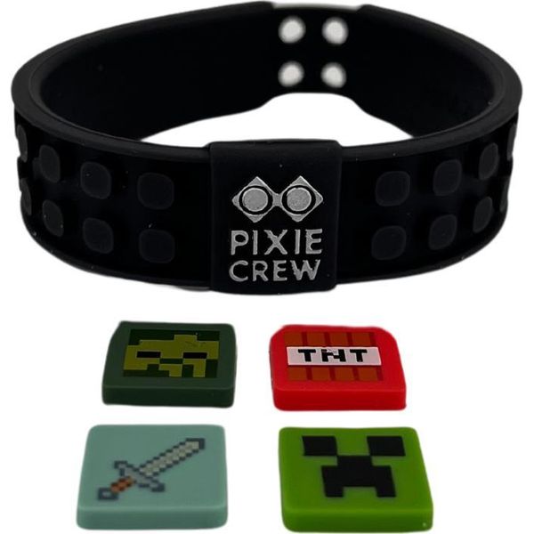 Olymptoy Pixie Crew & Minecraft Bracciale Regolabile Nero 4 Multipixel-image