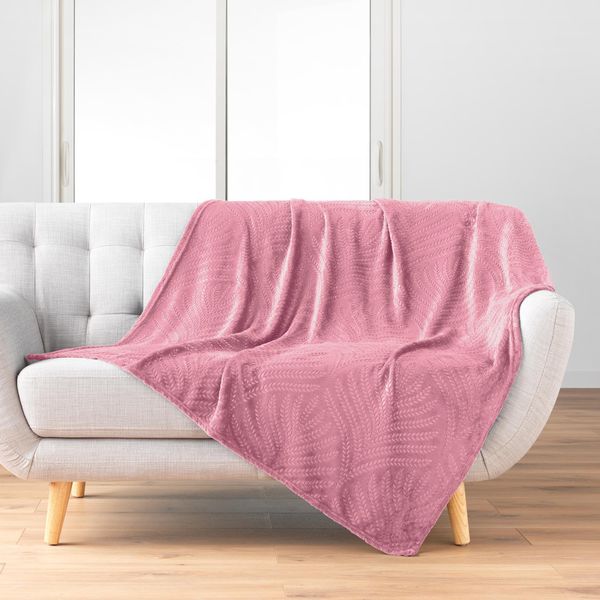 Copriletto In Flanella Per Divano, Nelia, Rosa, 125 X 150 Cm-image