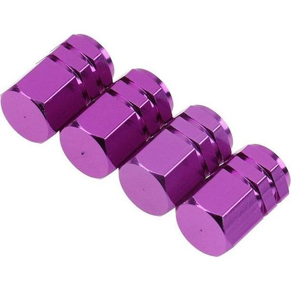 4 Pezzi Colorati In Lega Di Alluminio Pneumatico Venve Cap Automobili Esagono Ruota Tappi Auto Accessori Decorativi Rosso-image