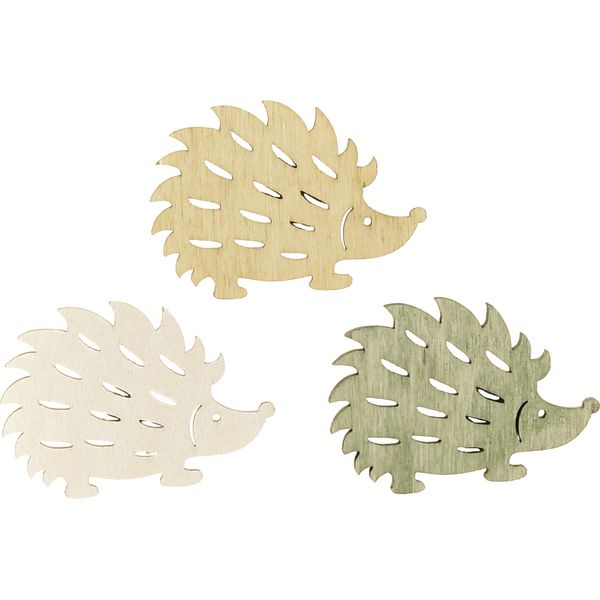 Decorazioni Sparse In Legno A Forma Di Riccio, Figura Decorativa Autunnale Verde Marrone Bianco 72 Pezzi, 72 Pezzi-image