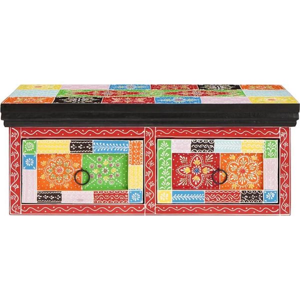 Vidaxl Mobile Tv Multicolore 60 X 30 X 24 Cm In Legno Massiccio Di Mango-image