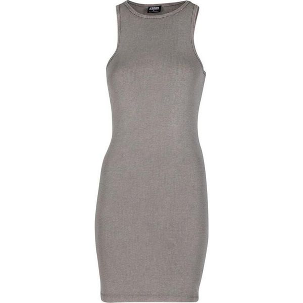 Urban Classics Short Dress Ladies Ladies Washed Rib Jersey Dress Grigio Xl-image
