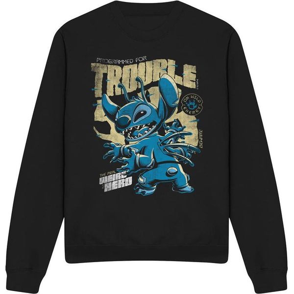 Lilo & Stitch - Felpa "Trouble"" Comic FüR Herren/Damen Unisex TV19879 (Xl) (Schwarz)"-image