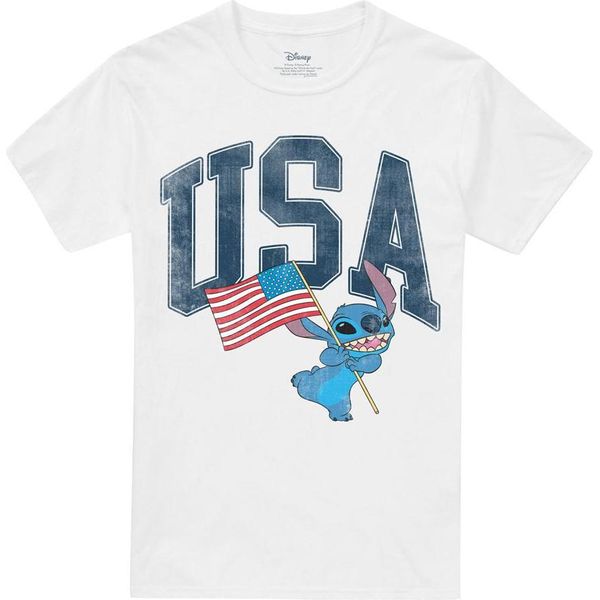 Lilo & Stitch - Maglietta "Usa"" Per Uomo/Donna Unisex TV19931 (3XL) (Bianco)"-image