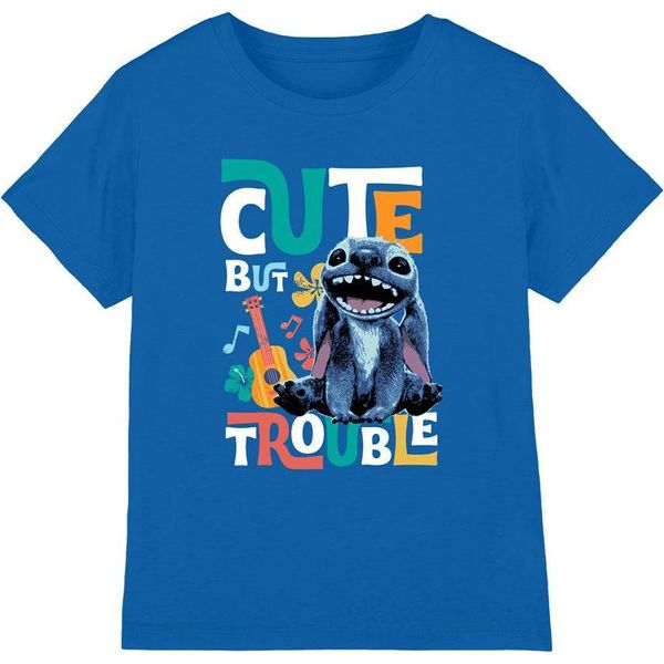 Lilo & Stitch - Maglietta "Cute But Trouble"" Per Ragazzi TV20086 (116) (Blu Reale)"-image