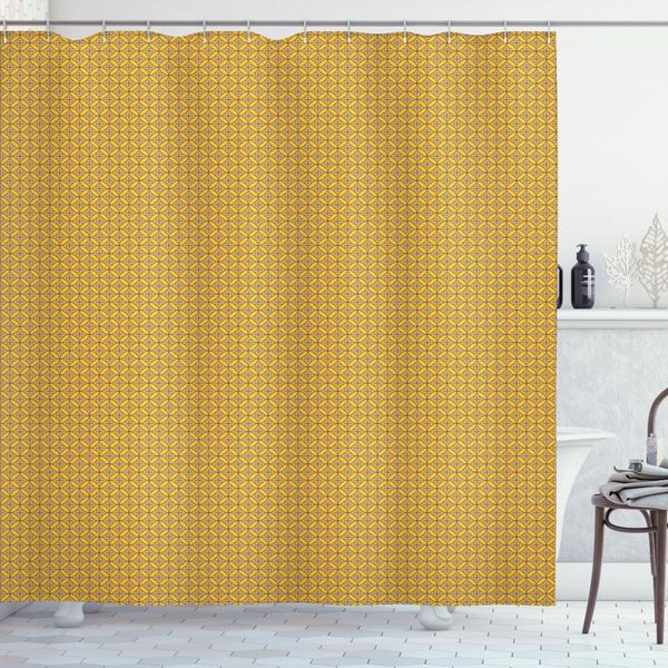 Abakuhaus Tenda Da Doccia Orientale, Colori Vivaci, Motivo Geometrico Orientale, Motivo Retrò, 175 X 200 Cm, Senape Viola-image