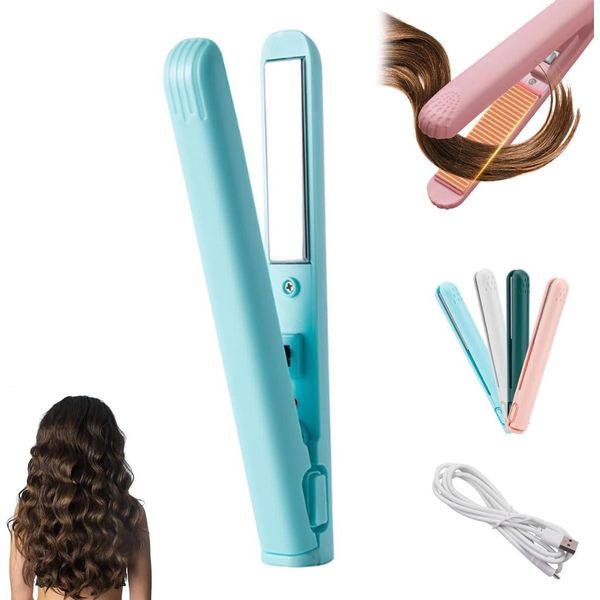 Mini Ferro Arricciacapelli Con Doppio Scopo Per Capelli Corti Raddrizzatore Da Viaggio Per Donne E Uomini, Mini Ferro Arricciacapelli Per Capelli Lucidi-image