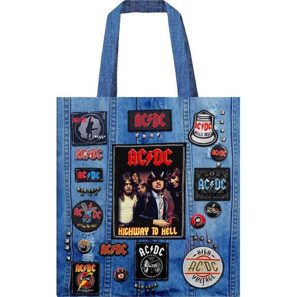 Ac/Dc - Borsa Tote "Highway To Hell"" RO14239 (Taglia Unica) (Denim)"-image