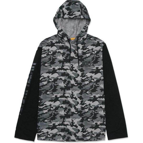 Caterpillar - Maglietta Con Cappuccio Da Uomo A Maniche Lunghe FS11847 (Xl) (Colori Pietra)-image