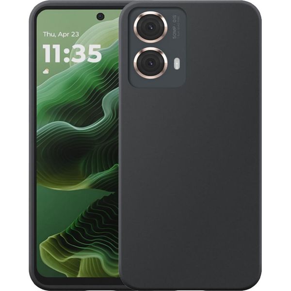 Adatto Per Motorola Moto G35 Custodia Del Telefono Custodia Flessibile In Silicone Tpu - Custodia Posteriore Flessibile In Silicone Tpu - Nero - Smartphonics-image