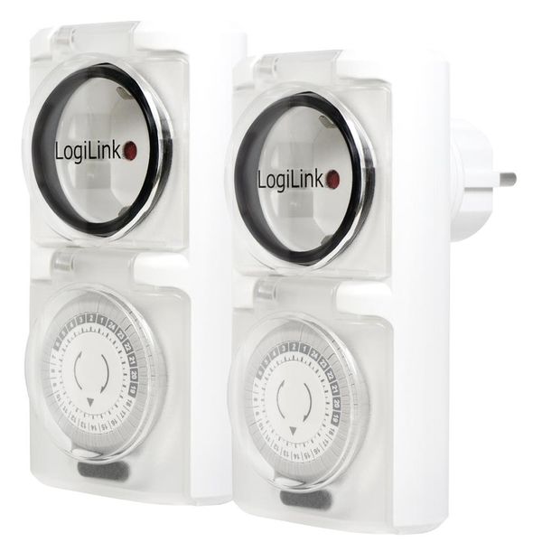 Logilink ET0006A Timer Meccanico Logilink, Set Di 2, IP44, Bianco-image