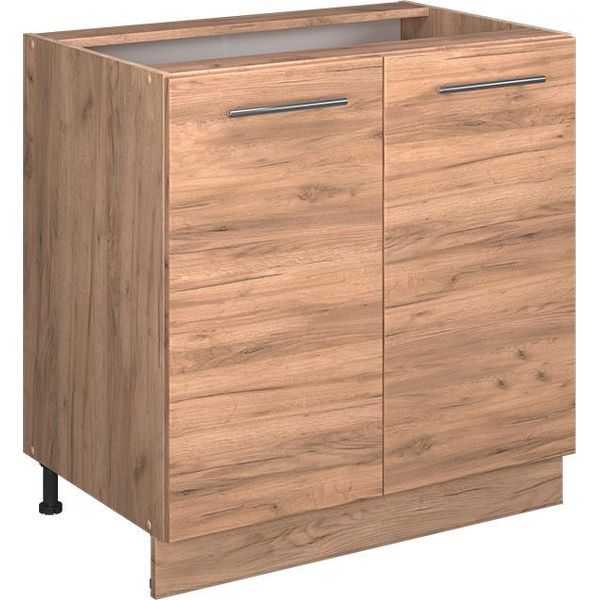 Vicco Mobiletto Base Cucina Fame-Line, 80 Cm Con Ripiano, Pl Rovere, Quercia Dorata/Quercia Dorata-image