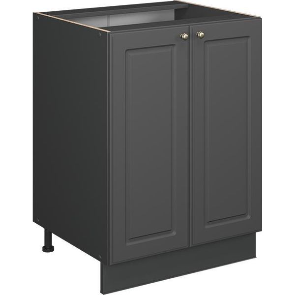 Vicco Mobiletto Base Cucina Fame-Line, 60 Cm Senza Piano Di Lavoro, Landhaus Antrazit-Oro/Antracite-image