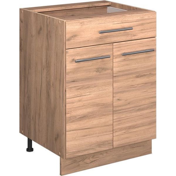 Vicco Mobiletto Base Per Cucina Fame-Line, 60 Cm Con Cassetto, Pl Rovere, Quercia Dorata/Quercia Dorata-image