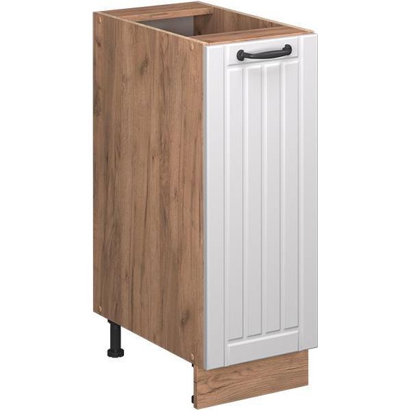 Vicco Armadio Cucina Dispensa Alto Fame-Line, 30 Cm , Pl Antracite, Bianco Casa Di Campagna/Quercia Dorata-image