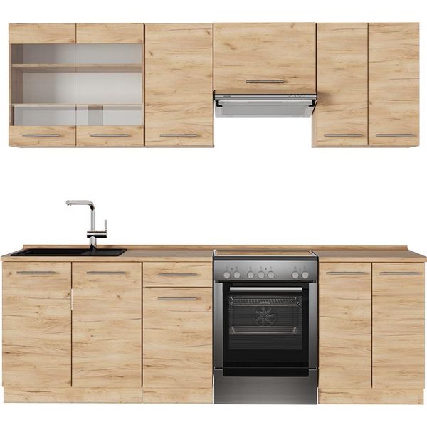 Vicco Cucina Componibile Fame-Line, 240 Cm , Pl Rovere, Quercia Dorata/Quercia Dorata-image