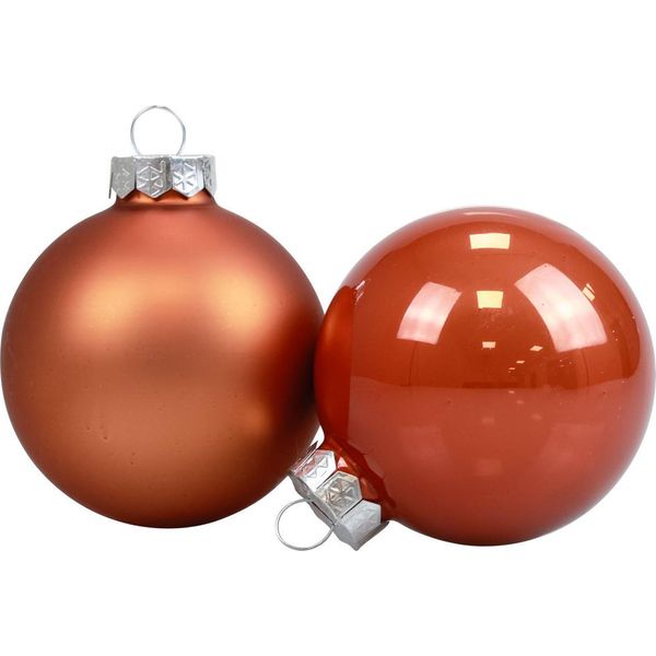 Mini Baubles Natalizi In Vetro Marrone Rossiccio Ø4Cm Decorazioni Per Albero Di Natale 24 Pz-image