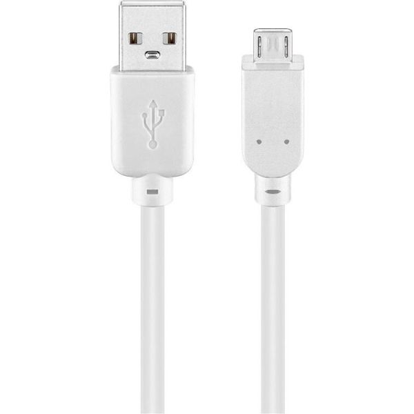 Goobay 96190 Cavo Usb 2.0 Hi-Speed, Bianco, 0,15 M - Connettore Usb 2.0 (Tipo A) > Connettore Usb 2.0 Micro (Tipo B)-image