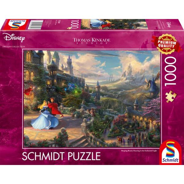 Schmidt Spiele Schmidt Spiele 57369 Disney, Sleeping Beauty Dancing In The Enchanted Light, Thomas Kinkade Puzzle 1.000 Teile - Disne 57369-image