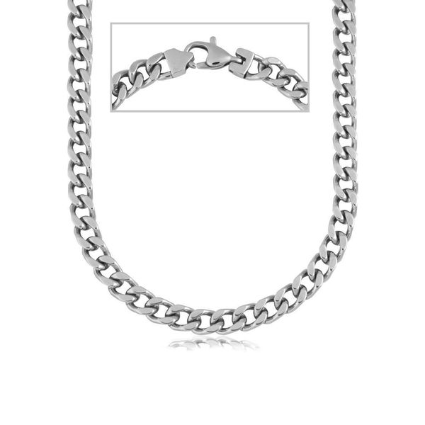 Edelstahlkette Firetti "Schmuck Geschenk Halskette Panzerkette" Gr. 50, Silber (Silberfarben), Halsketten, Damen, 50, Edelstahl, L: 45 50 55 60 B: 6Mm, Panzerkette Edelstahlkette, B:6Mm-image