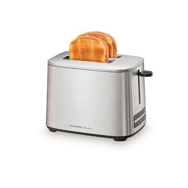 Tostapane In Acciaio Inox 2 Fette Macchina Per Toast Vassoio Raccogli Briciole 6 Livelli Di Doratura Tescoma President-image