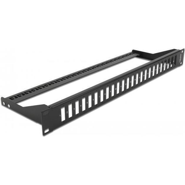 Delock - Pannello Patch (Piastra Cieca) - Montabile A Rack - Nero - 1U - 48,3 Cm (19") - 24 Porte (43406)"-image