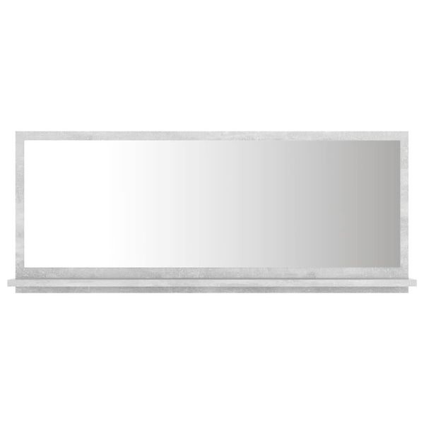 Specchio Da Bagno Grigio Cemento 90X10,5X37 Cm Materiale A Base Di Legno-image