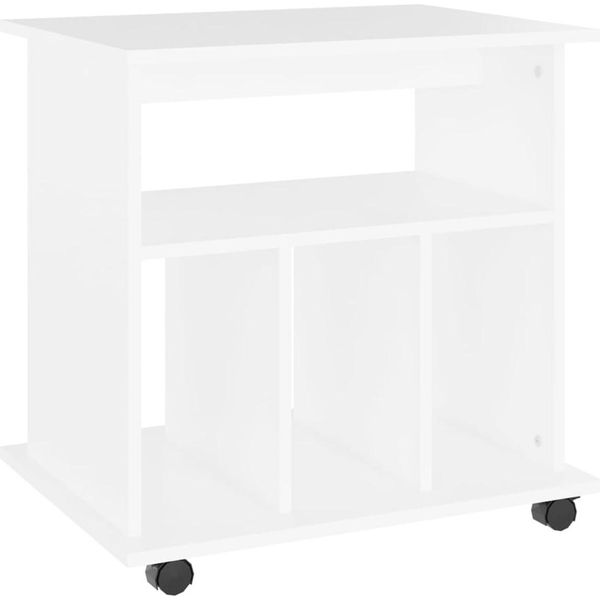 Vidaxl Armadio A Rotelle Bianco 60X45X60 Cm Materiale A Base Di Legno-image